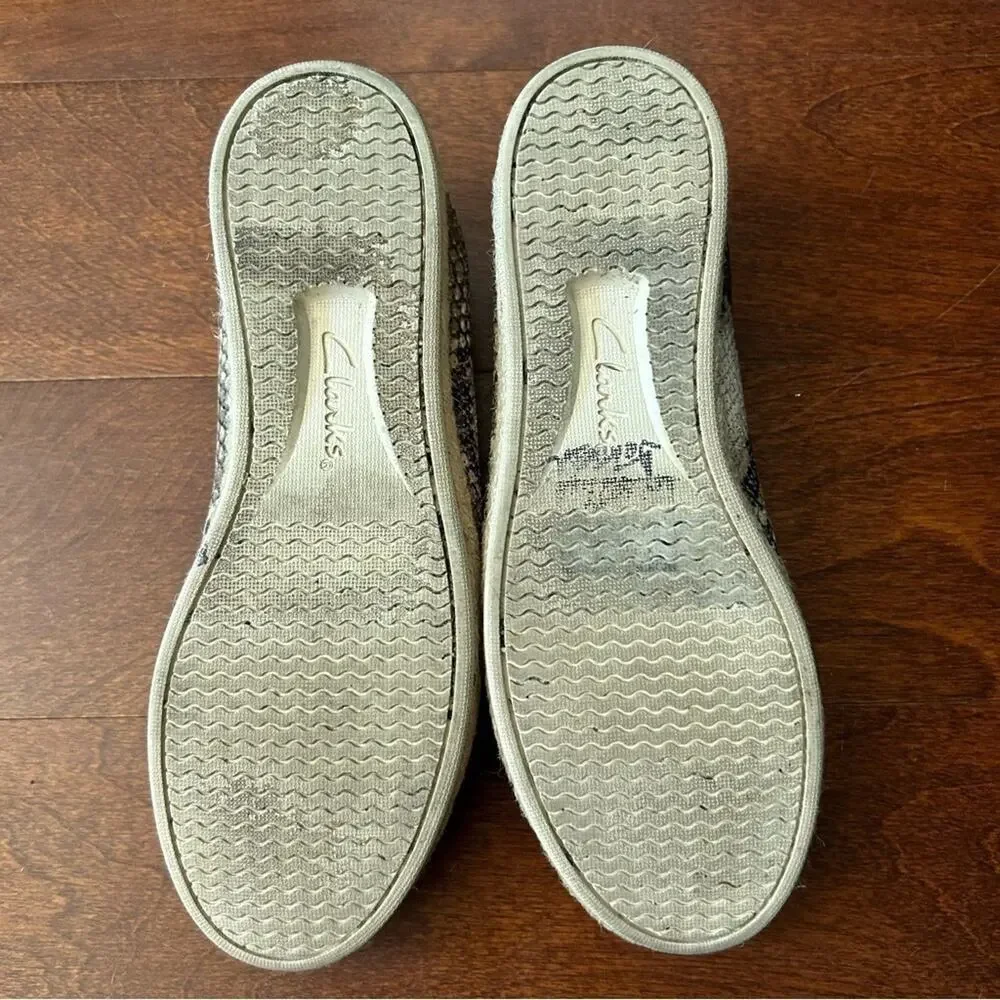 Clarks Azella Major Espadrille Slip-On Loafers, Faux Python Snakeskin, Size 9